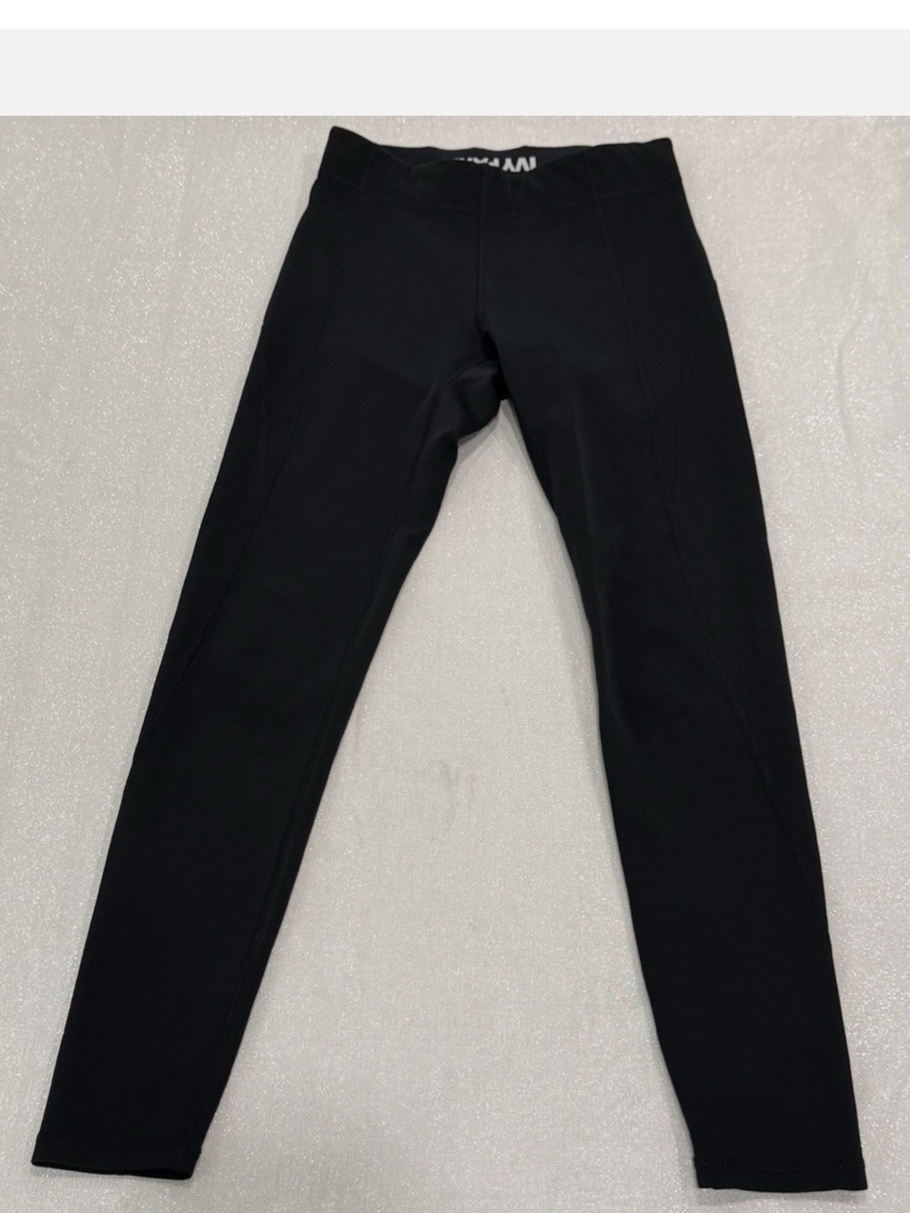 Ivy Park Black High Waisted Zipper Pocket Running Leggings Women's Size Medium M